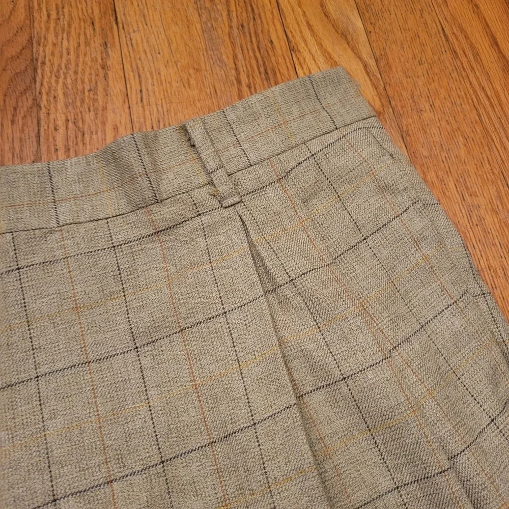 Falcone 46 Long Suit Tan Windowpane 8 Button Jacket Trousers USA Preppy Pleated